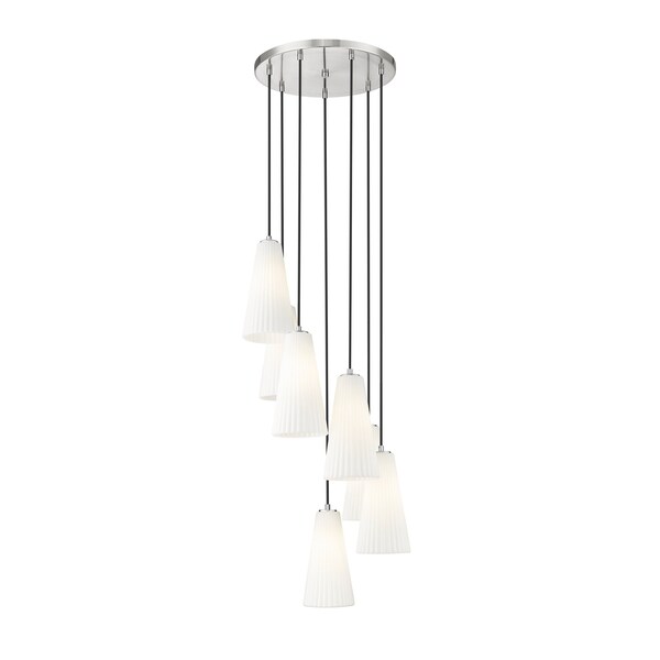 Z-Lite Farrell 7 Light Chandelier, 18in. W x 13.75in. H, Brushed Nickel 3043P7-7R-BN - main